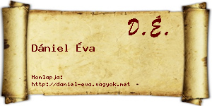 Dániel Éva névjegykártya