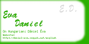 eva daniel business card
